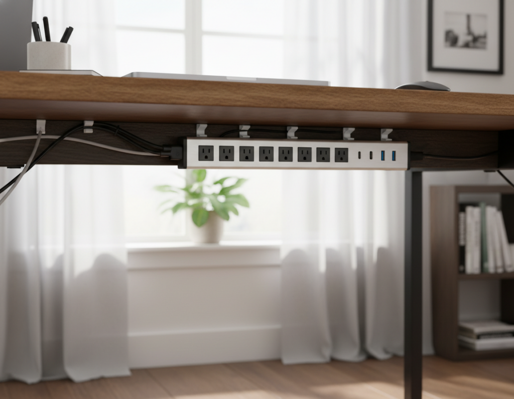 Mounting a Power Strip Under the Desk Solved More Than Expected